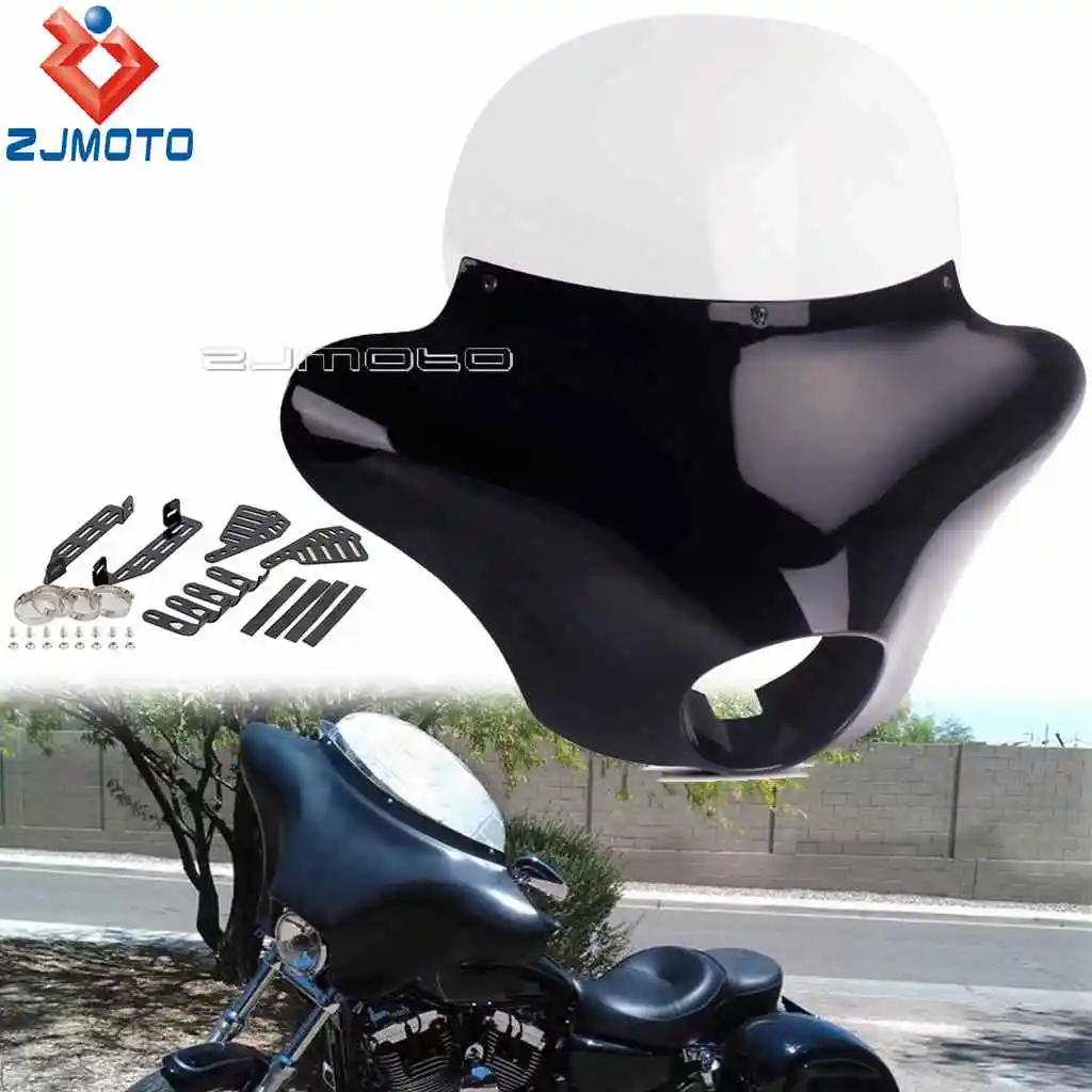 

Motorcycle Wind Fairings Outer Batwing Deflector For Harley Dyna Sportster Forty Eight Street 750 Headlight Windshield Fairing