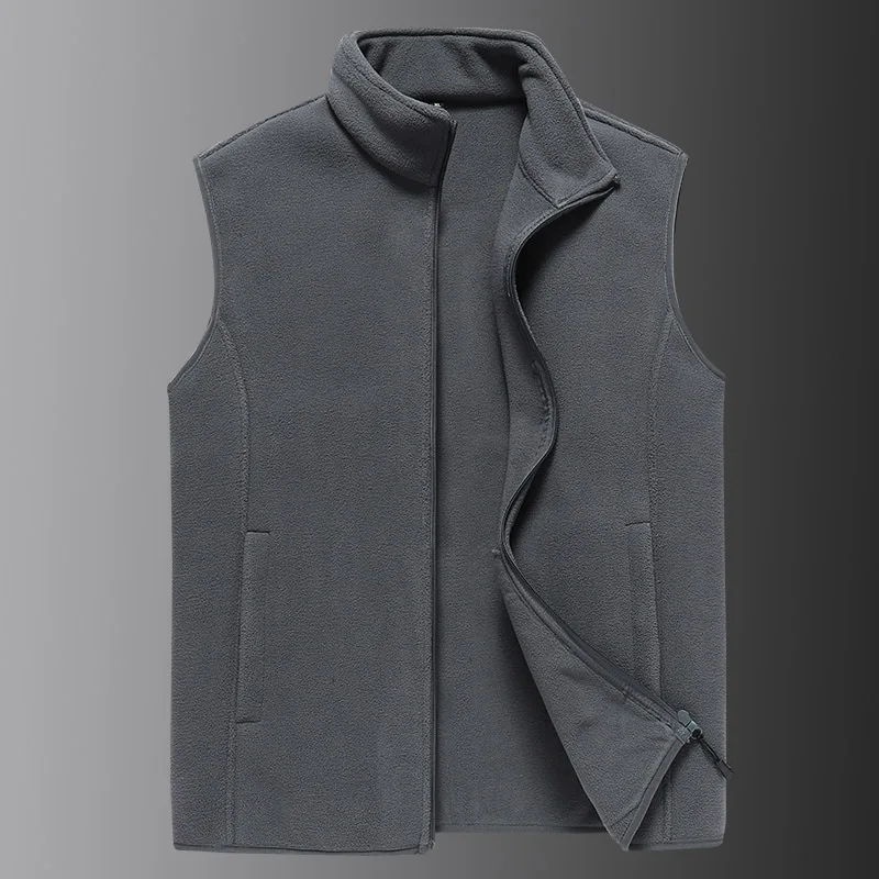 Men's Casual Plus Size Double-Sided Velvet Fleece Waistcoat Thicken Warm Stand-up Collar Hoodie Men Fragrance Men Winter COAT