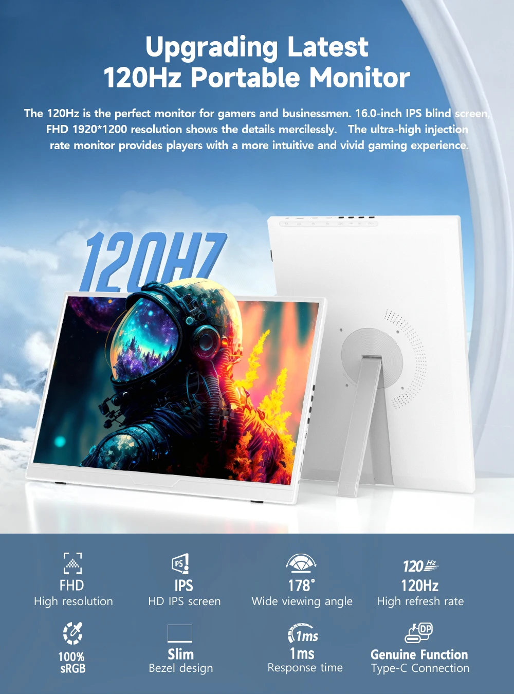 UPERFECT 16'' 120Hz Gaming Mon - Pc Gaming Y60 ulasan dan harga