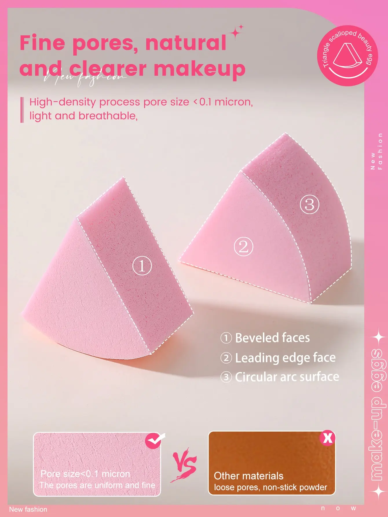50PCS Fan Shaped Makeup Puff Makeup Sponge,Suitable for Powder Concealer, makeup applicator Powder Puff Beauty tools