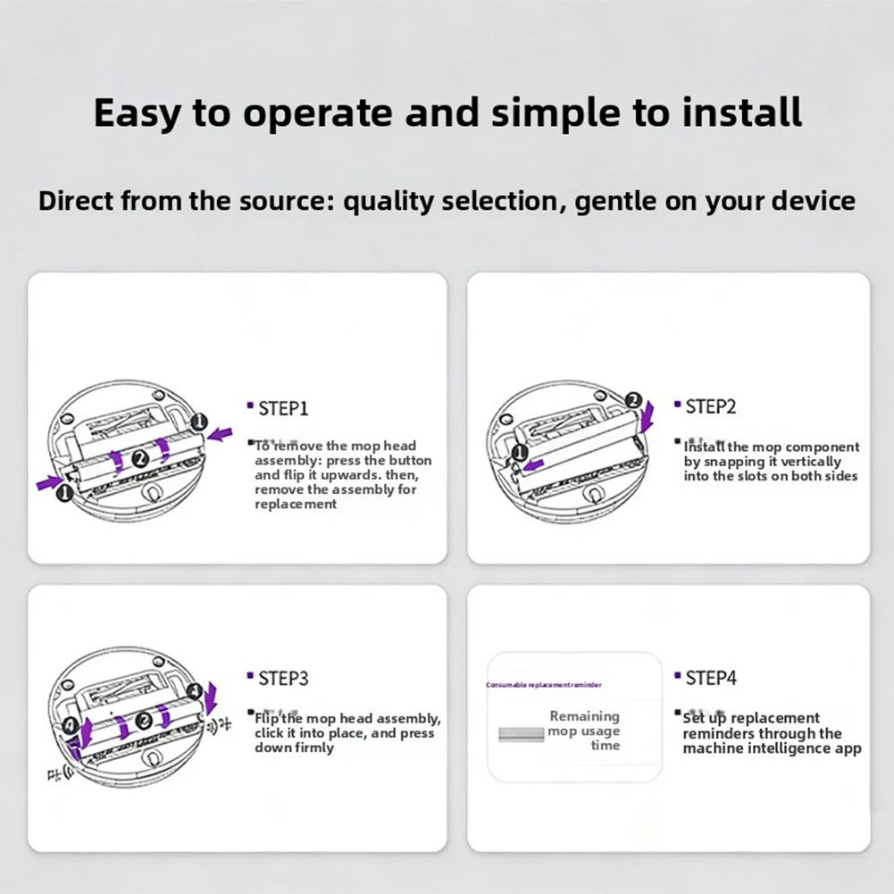 

Ролик для робота-пылесоса с функцией влажной уборки, легко разбирается, легко заменяется, специальный держатель, высокопрочный держатель для швабры