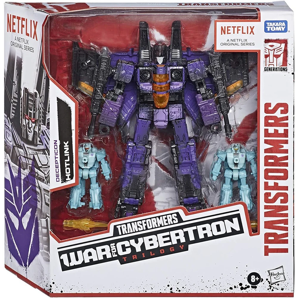 ในสต็อก Hasbro Transformers War สําหรับ Cybertron NETFLIX Optimus Prime, Megatron, Bumblebee, Sideswipe, Mirage และ Soundwave ของเล่น