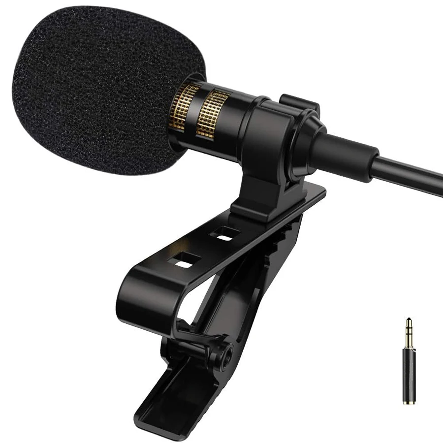 3.5MM Voice Lapel Microphone Omnidirectional Condenser Mic Cancelling Lavalier Mic For IPhone Android Windows Smartphones