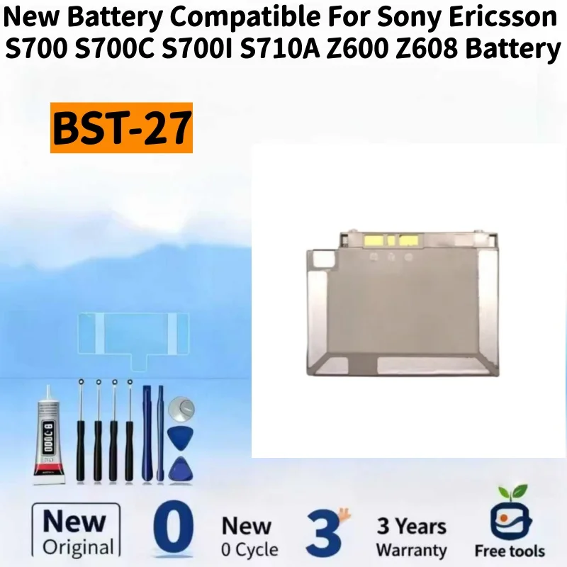 New Battery Compatible For 780mAh BST-27 Battery For Sony Ericsson S700 S700C S700I S710A Z600 Z608 Batteries + Free Tools