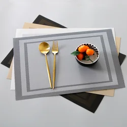 4/6Pcs Table Mat Set Non-Slip Bowl Pad Coaster Set Washable PVC Dining Table Placemats Modern Home Decoration Accessories