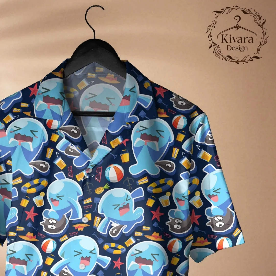 Wobbuffet Hawaiihemd Pokémon Wobbuffet Grafik-T-Shirt Sommer Freizeit Herren-T-Shirt Kinderbekleidung T-Shirt Y2k Frau ﻿ – Detail 5