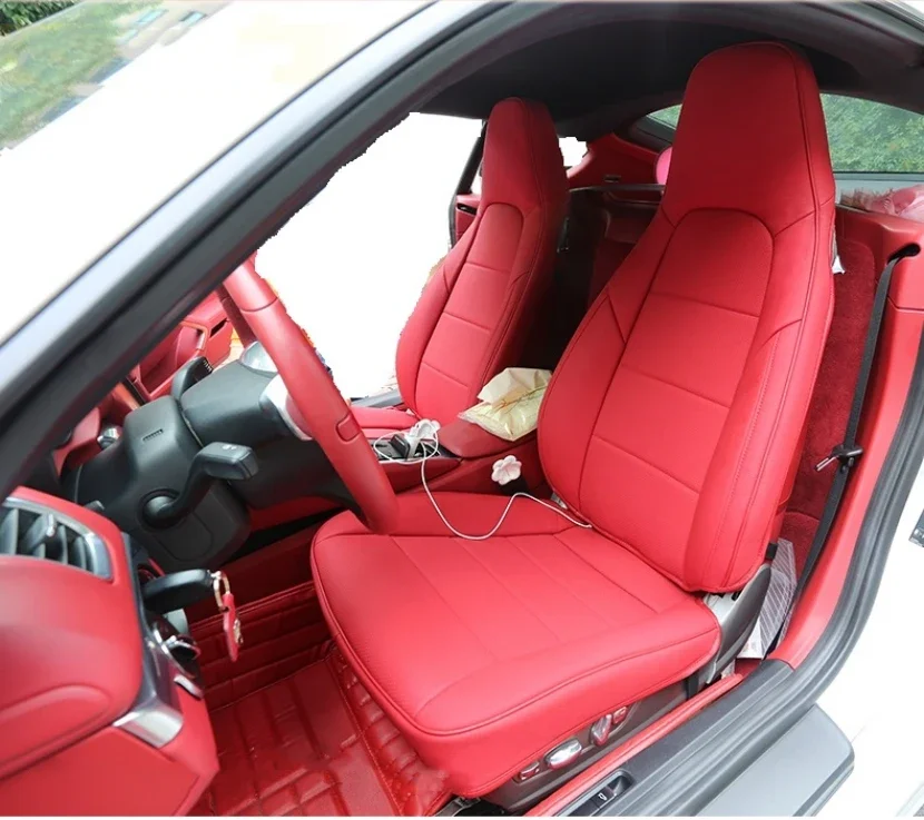 Custom Fit Car Seat Cover 2 Seats Durable Waterproof Nappa Leather for Porsche 718 Boxster 911 BMW Z4 Audi TT Jaguar F-Type