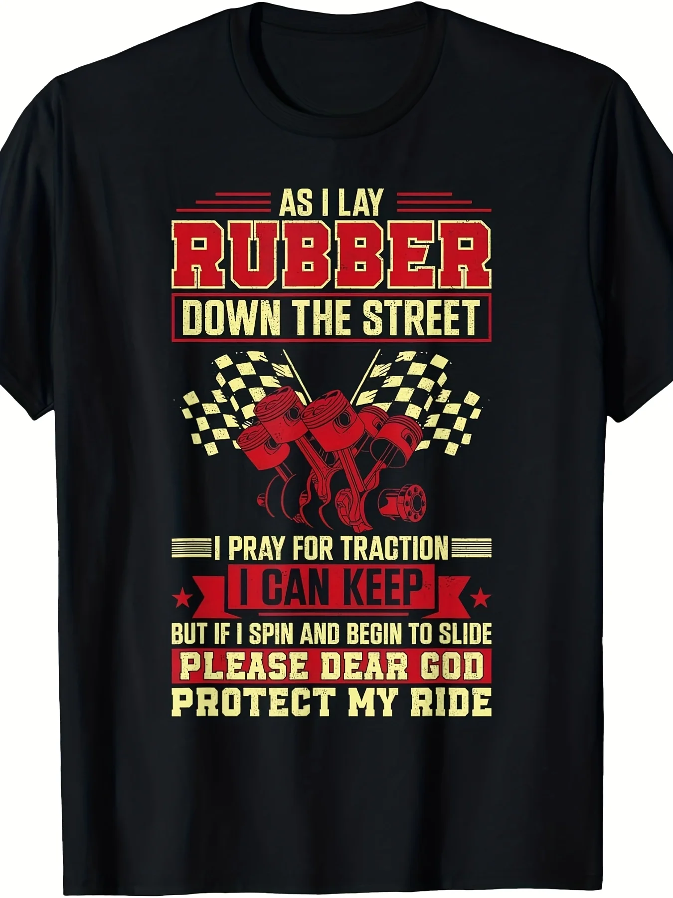 Vintage Rally Car Prayer T-Shirt - Summer 2025 Unisex Design, Short Sleeve, 220G Solid Color Print