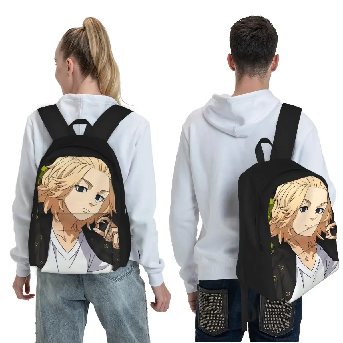 Anime Tokyo Revengers Kazutora Student Backpack School Bag Hiking Travel Daypack for Men Women Fashion Bookbag Shoulder Bags