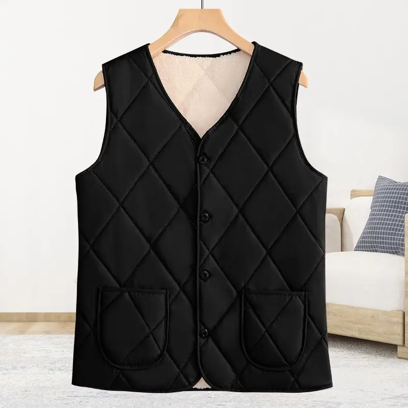 Women Autumn Winter Vests Windproof Vest Fleece-Lined Thick Warm Fashion Slim Vest Cold-Resistant Padded Jacket Waistcoat New