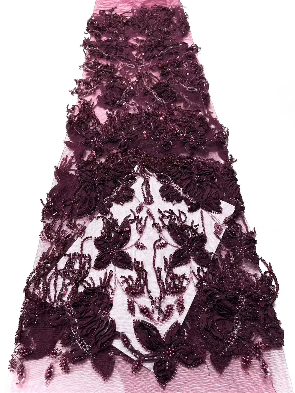 Latest Nigerian Lace Fabrics 2025 Black Beaded Lace Fabric With Sequin Black African Lace Fabric  Luxury Birthday Dress H161-1