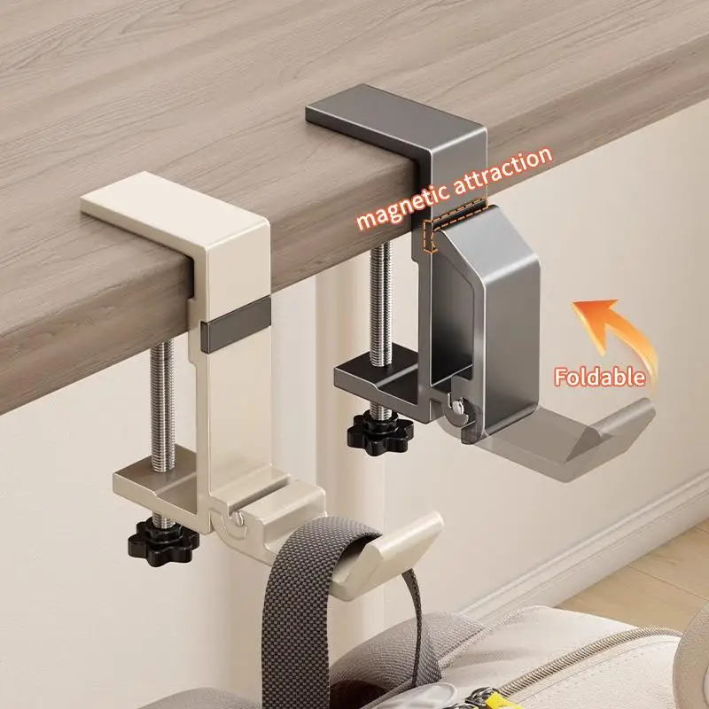 Adjustable Desk Edge Hook Punch-free Hanging: 1/2PCS Bag Hanger Removable Foldable Table