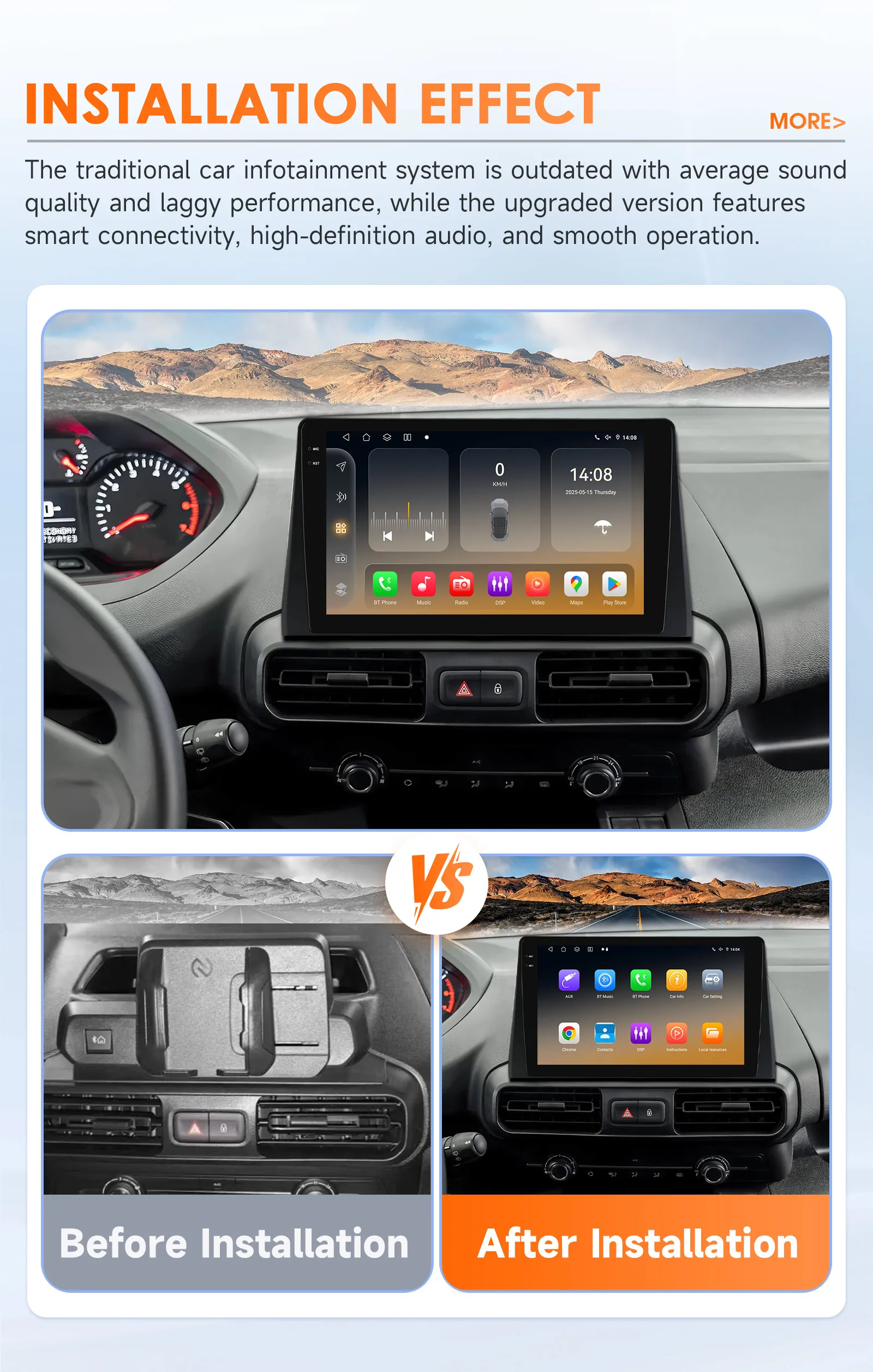 HIZPO Android 14 Carplay Autoradio For FIAT DOBLO 2021-2024 GPS Multimedia Video Player 4G WiFi Navigation 360Camera OBD DAB SWC