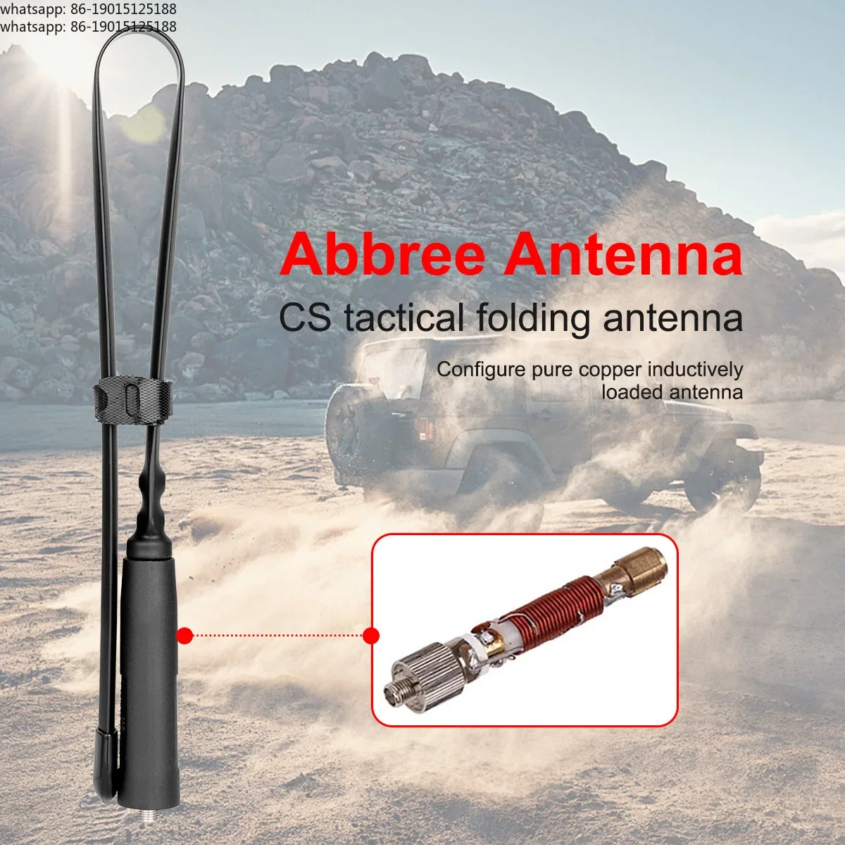 Tactical foldable whip antenna, SMA female head, VHF UHF 144/430Mhz， Gooseneck antenna for Kenwood TYT Retevis UV-82