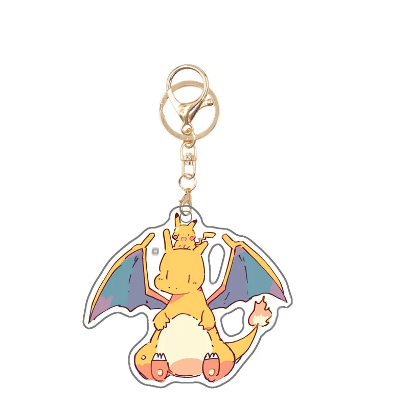 الأصلي الذاتي الصنع البوكيمون الاكريليك Dragonite Lugia Qikachu Gengar Venusaur Charizard Blastoise أنيمي الطرفية المفاتيح قلادة