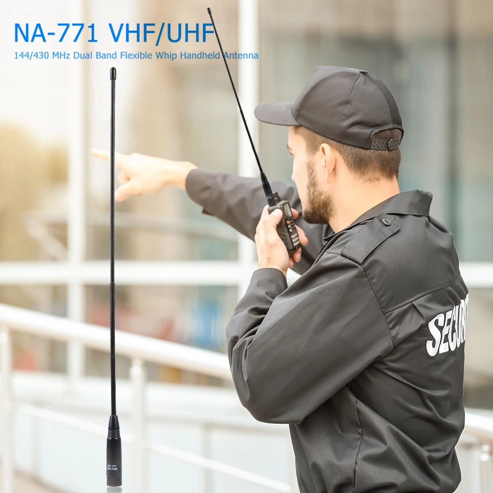 Dual Band High Gain SMA-M Male Antenna Black Simple and  2.15dBi 10W for BAOFENG UV-3R UV-100 UV-200 Radio 38cm