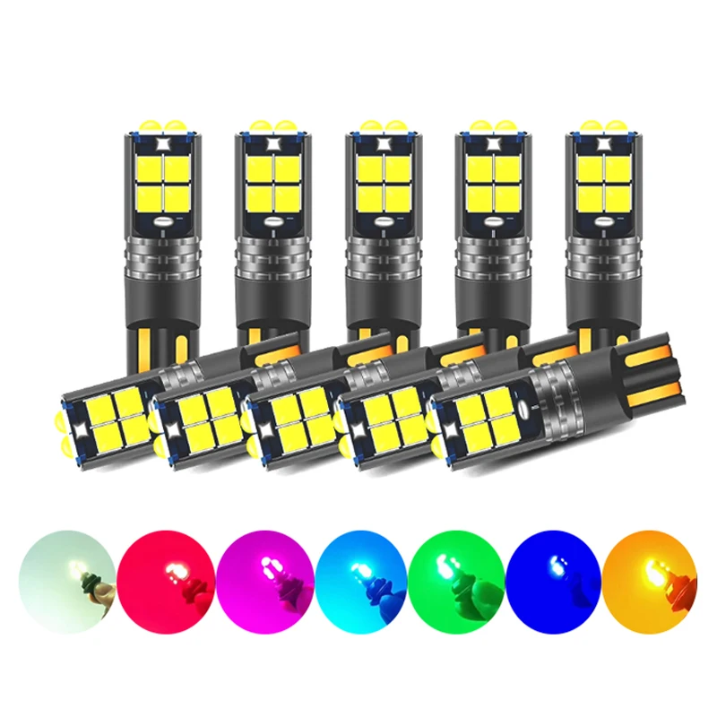 

10 шт. Автомобильный T10 Led Canbus W5w 3030 10 Smd Авто светодиодный светильник для салона автомобиля, купольная лампа для чтения, габаритный светильник 12 В 24 В