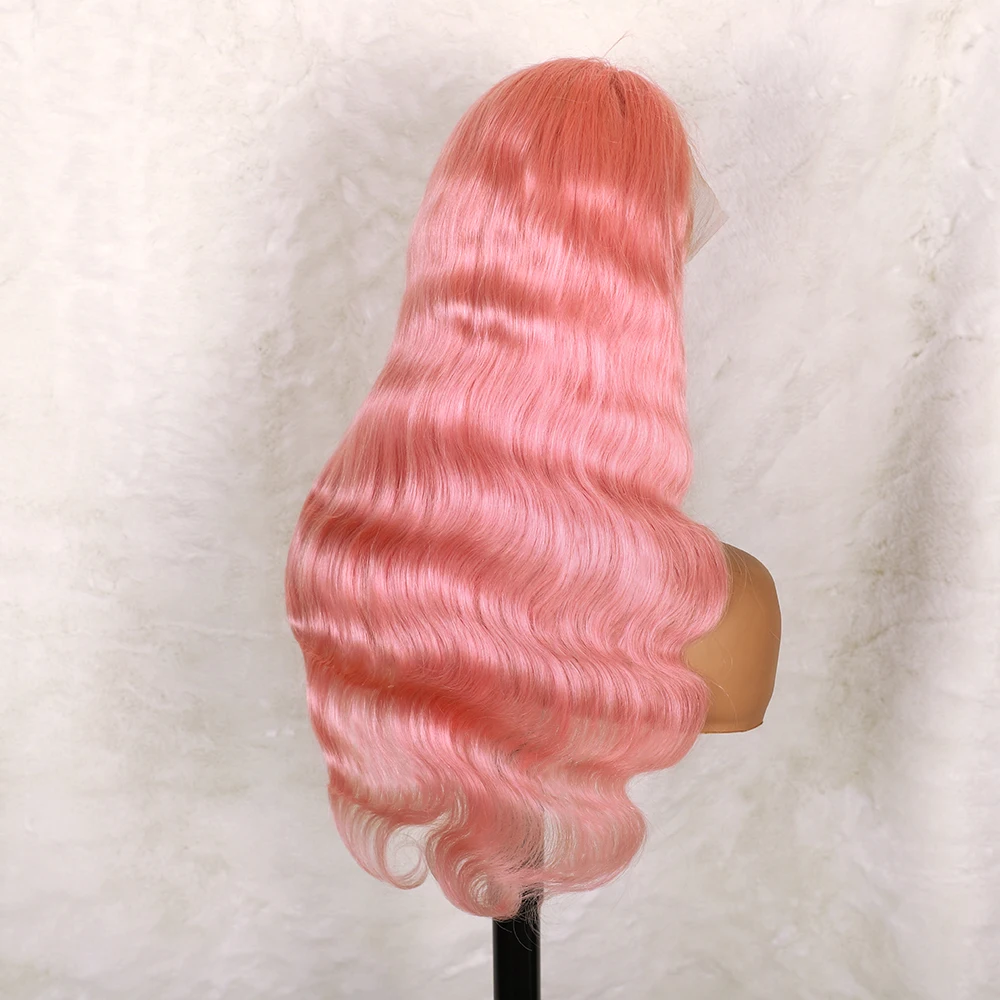 Pink 13x4 Lace Front Wig Body Wave Wigs For Women 613 Colored Lace Front Blonde Human Hair Pre Plucked Bleached Knots Remy Wigs