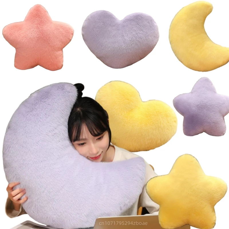 Cartoon New INS Nordic Style Simple Sky Graphics Plush Doll Pillow Colorful Stars Moon Heart Plush Pillow Super Soft Home Decor