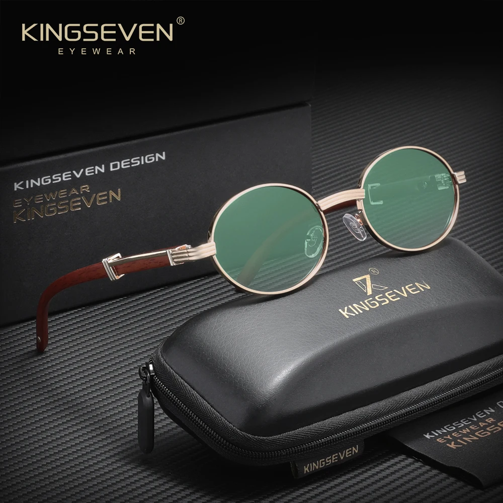 KINGSEVEN العصرية نظارات شمسية كلاسيكية الرجال النساء السفر القيادة البيضاوي إطار صغير فاخر في الهواء الطلق خمر السببية UV400 النظارات #3
