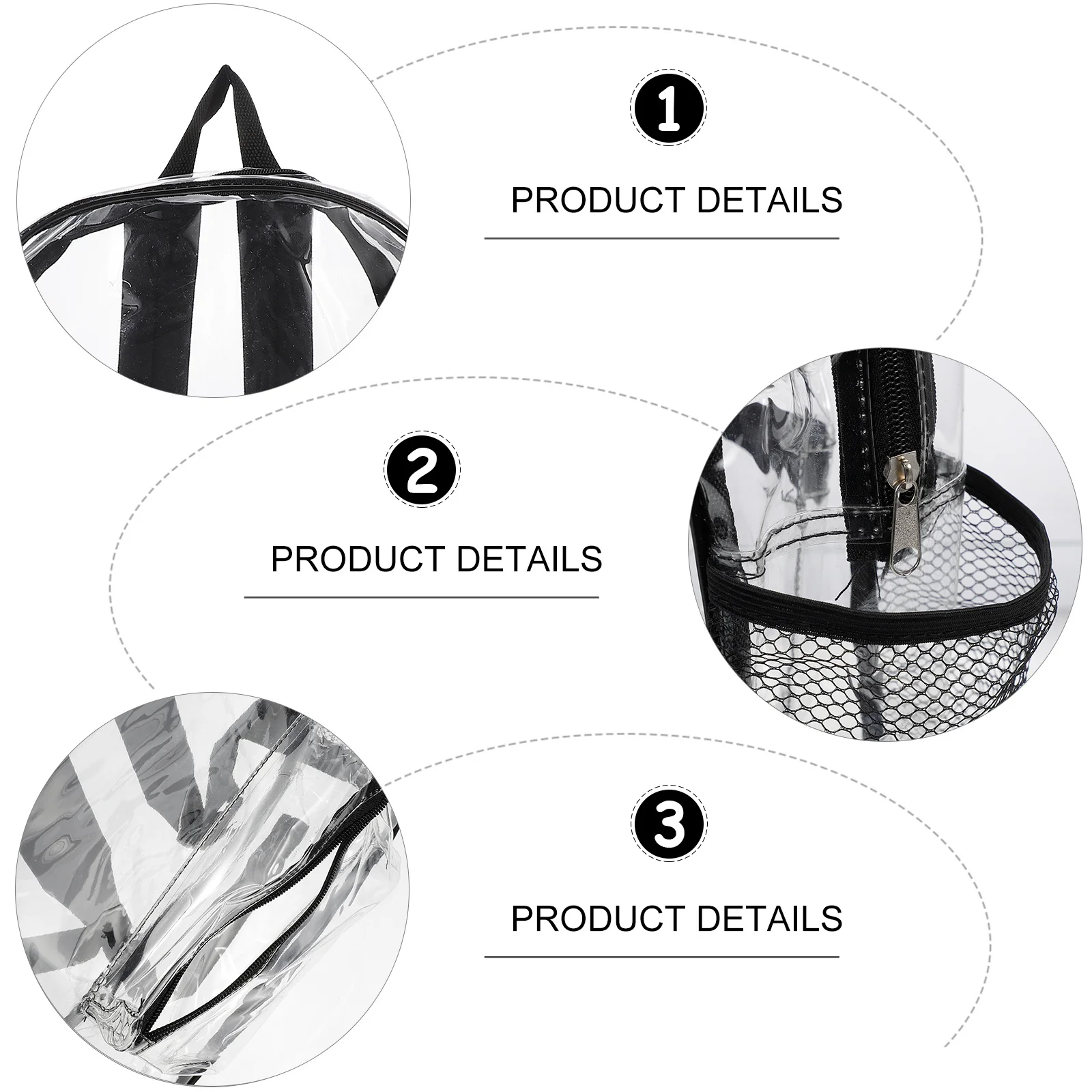 

Transparent PVC Backpack Clear Jelly Backpack for School Travel Makeup Organizer with Mesh Pockets Adjustable Padded Straps