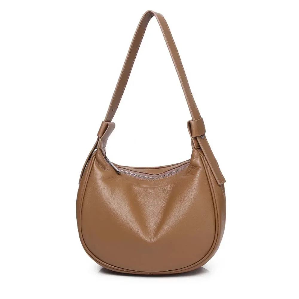 

Motingsome Saddle Design Women Bag High Quality Natural Leather Shoulder Purse Underarm Luxury Cowhide Brand Hand Bag 2024 New