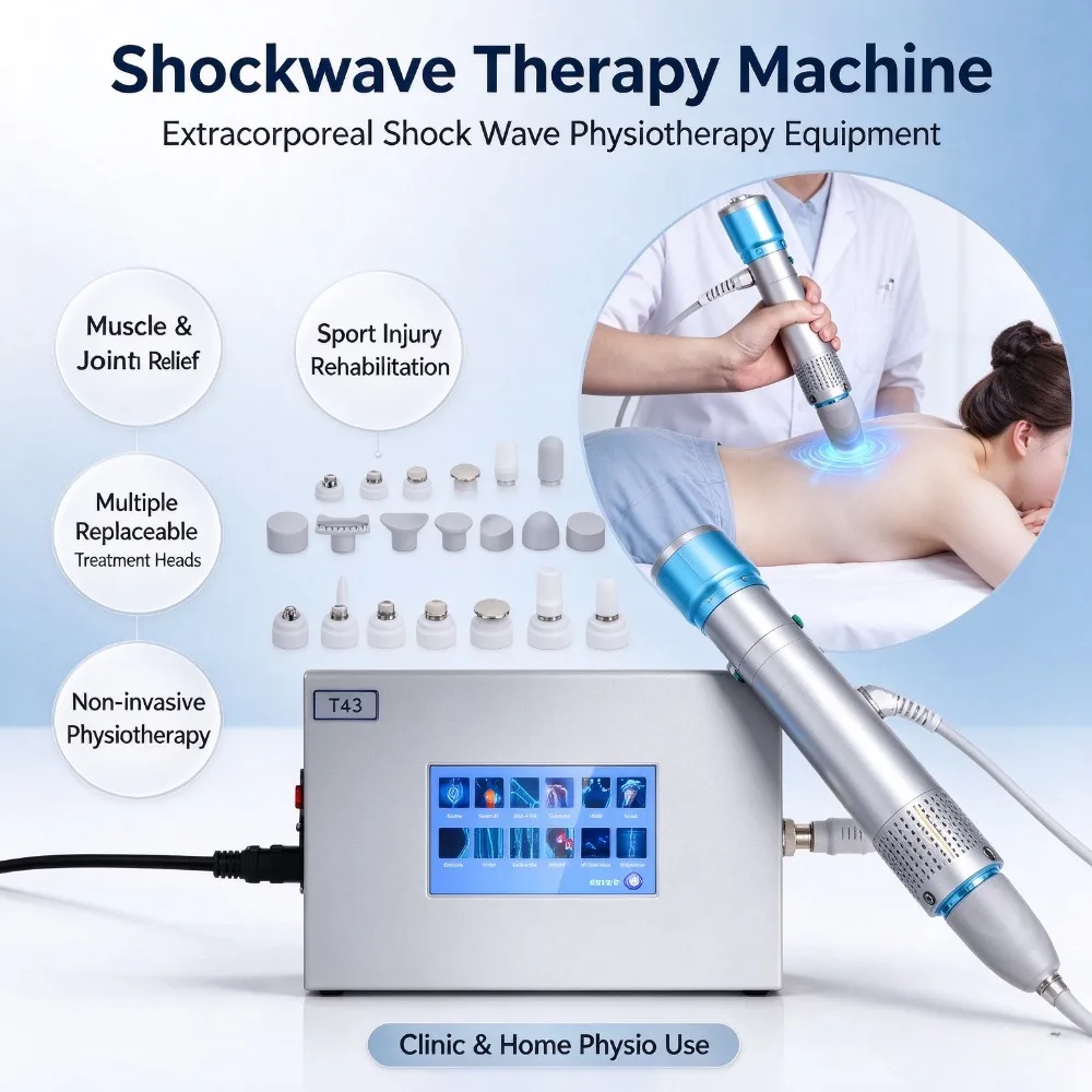 Shockwave Therapy Machine, Extracorporeal Shock Wave Physiotherapy Device for Muscle & Joint Pain Relief, Sport Injury Recovery