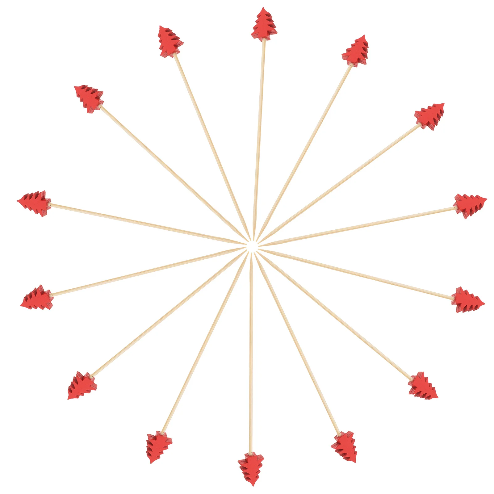 

200Pcs Bamboo Cocktail Picks Christmas Tree Shape Fruit Sticks Safe Eco Friendly for Party Bar Ktv Bamboo Fruit Picks