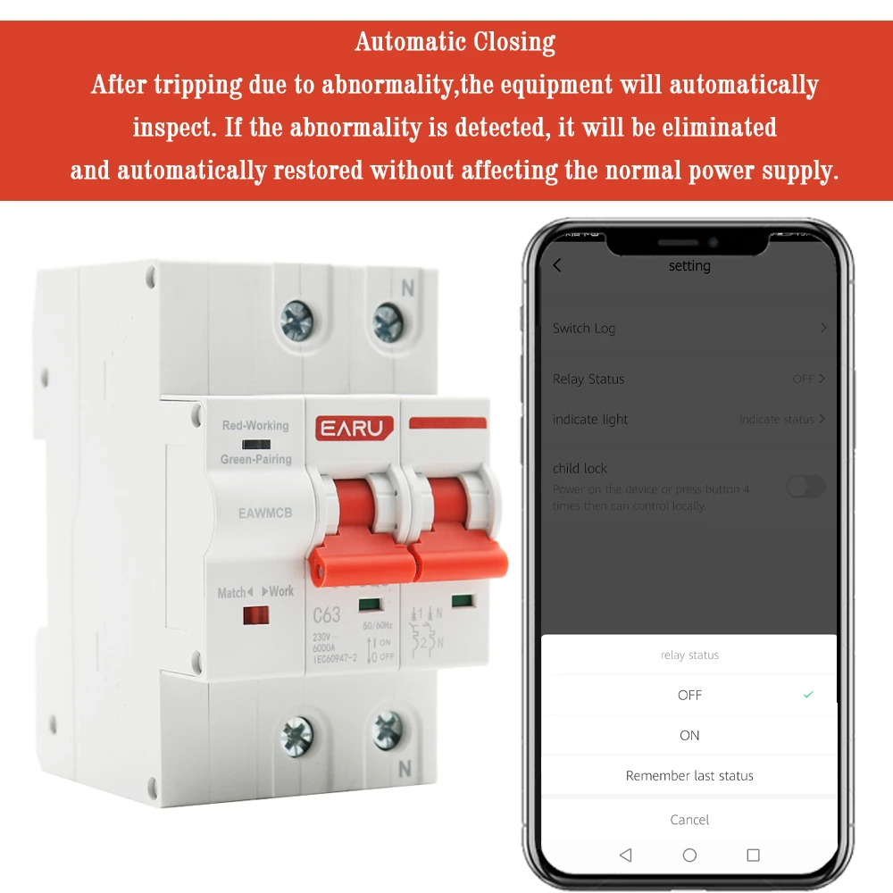 TUYA WIFI Smart Circuit Breaker Timer Voice Remote Control Smart Life Automatic Intelligent Interruptor WIFI Switch 1P 2P 3P 4P