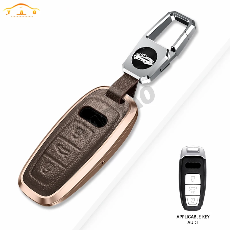 

2024 New Leather Car Key Case Cover For Audi A1 A3 A4 A5 A6 A7 A8 Quattro Q3 Q5 Q7 S4 S5 S6 S7 S8 R8 TT Car Accessories