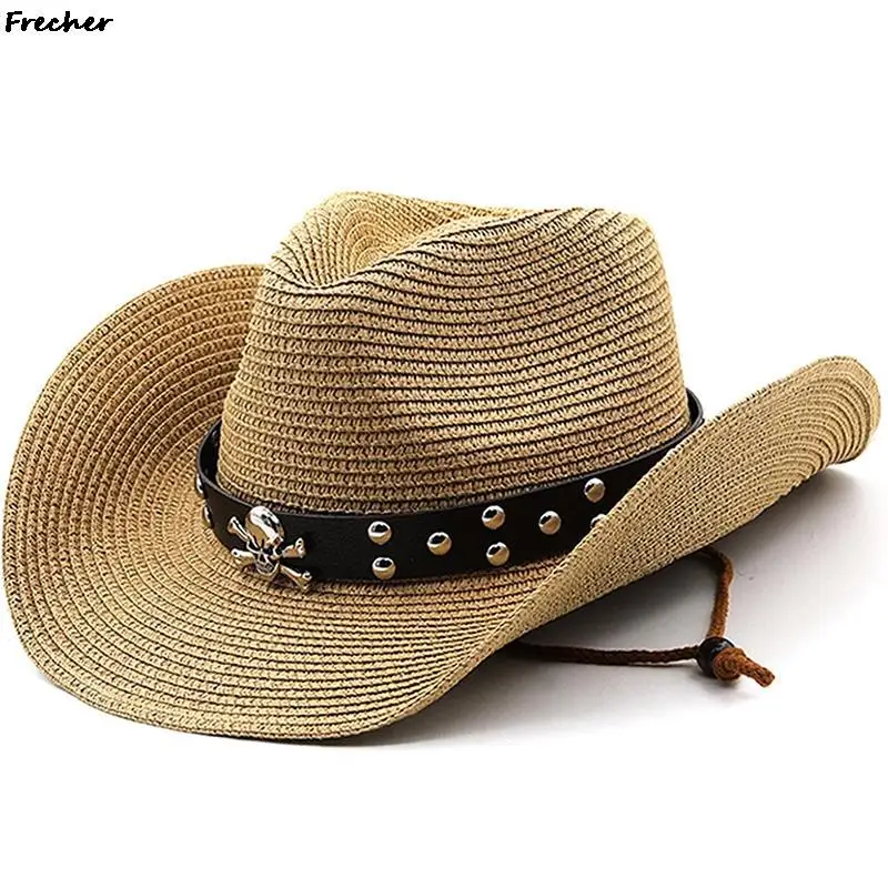 Summer Western Cowboy Hats Men Women Retro Fedora Caps Fashion Jazz Hat Beach Holiday Country Panama Gentleman Grassland Cap