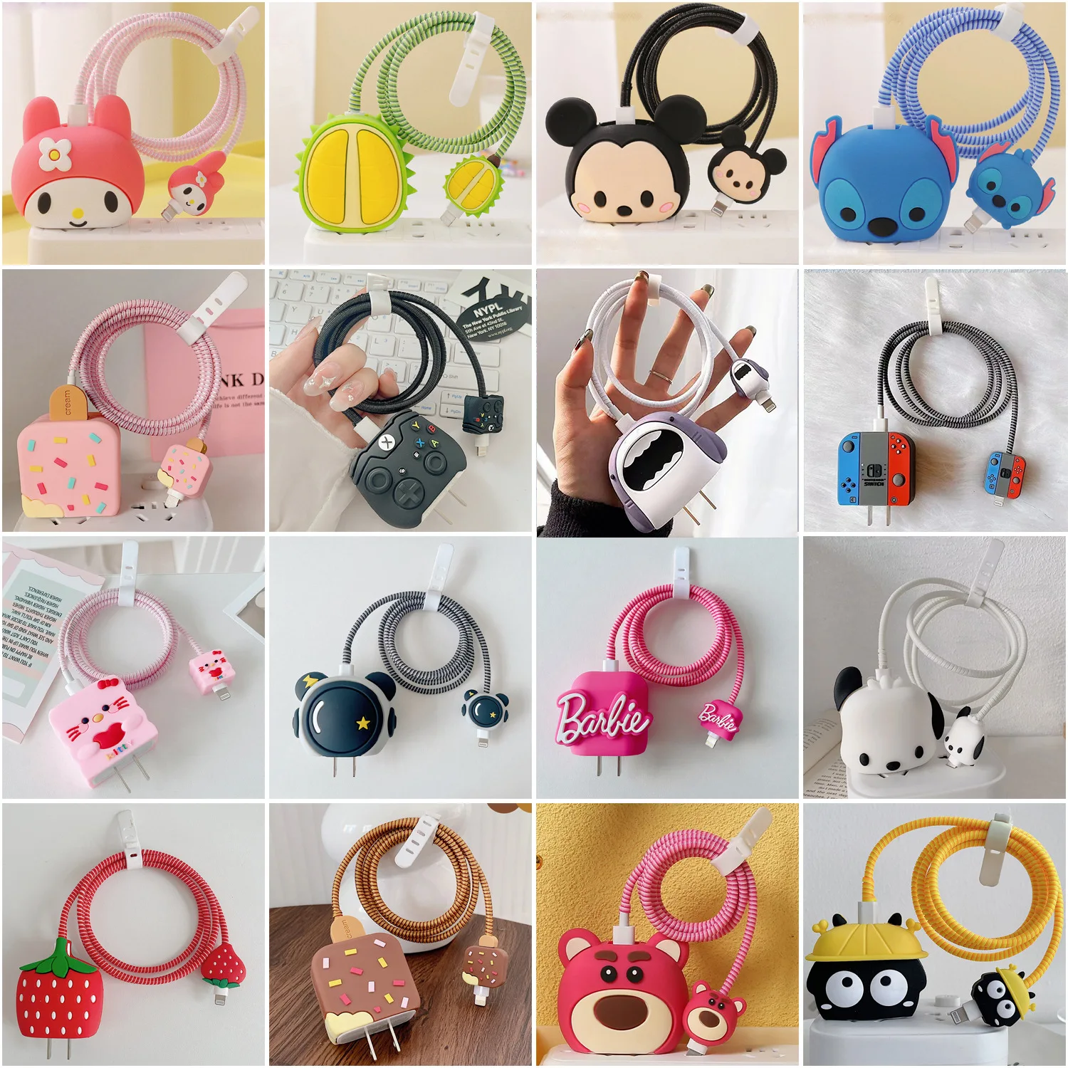 Miniso Hello Kitty Fast Charging Head Protective Cover Charger Decoration Kuromi Melody Cinnamoroll Children Women Accessories