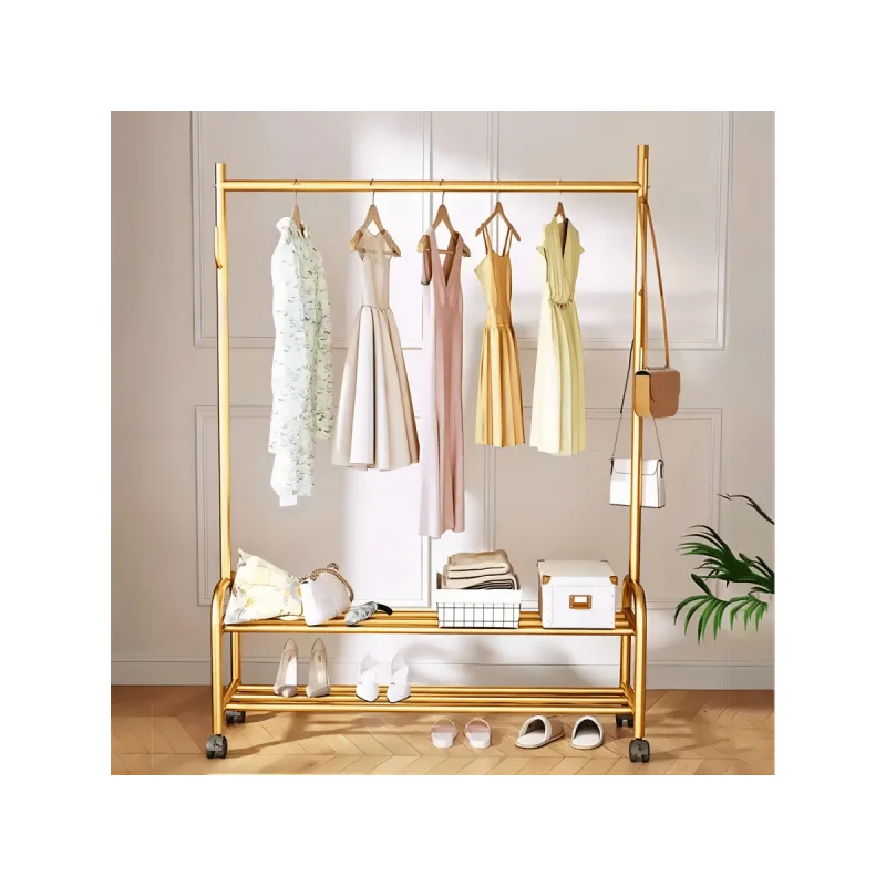 Metal Coat Rack，Strong Load-Bearing Capacity，Its design style is simple，Suitable for hanging spring and summer clothes。