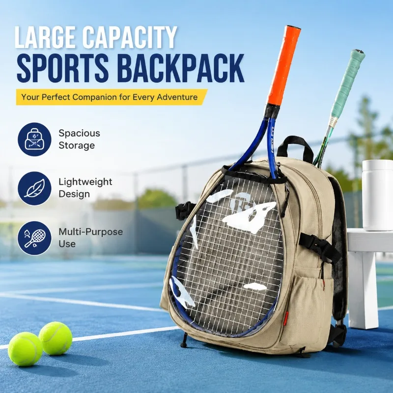 New Large‑capacity Casual Backpack Light‑weight Multi‑purpose Travel Rucksack Outdoor‑sports Pack Practical Badminton Tennis