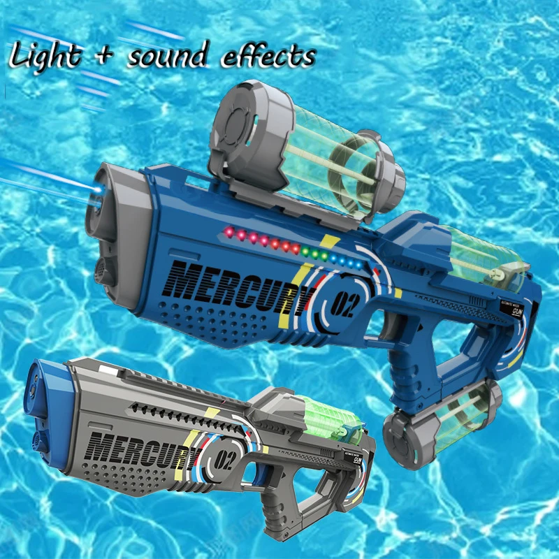 Luminous Electric Water Gun, Totalmente Automático, Disparar Contínuo, Interativo Water Splashing, Brinquedos Infantis