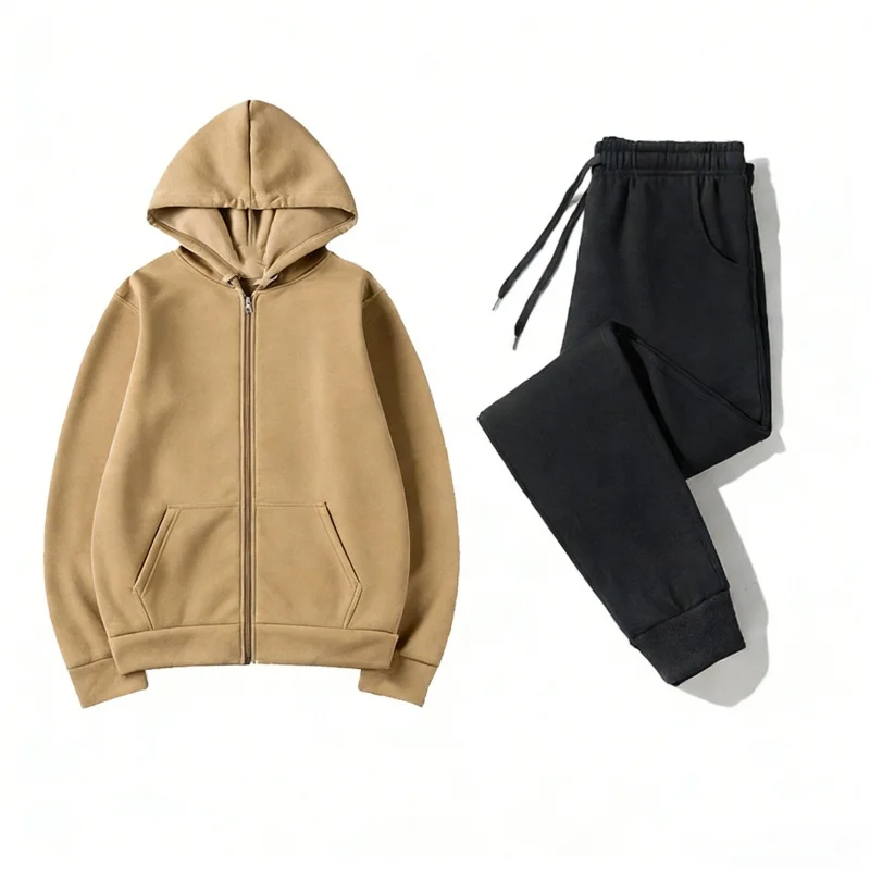 2026 spring autumn Men's Tracksuit Fashion Daily Sweatshirts Men Hoodies+Pants suit Sportswear zipper Cardigan male casual suit view 5