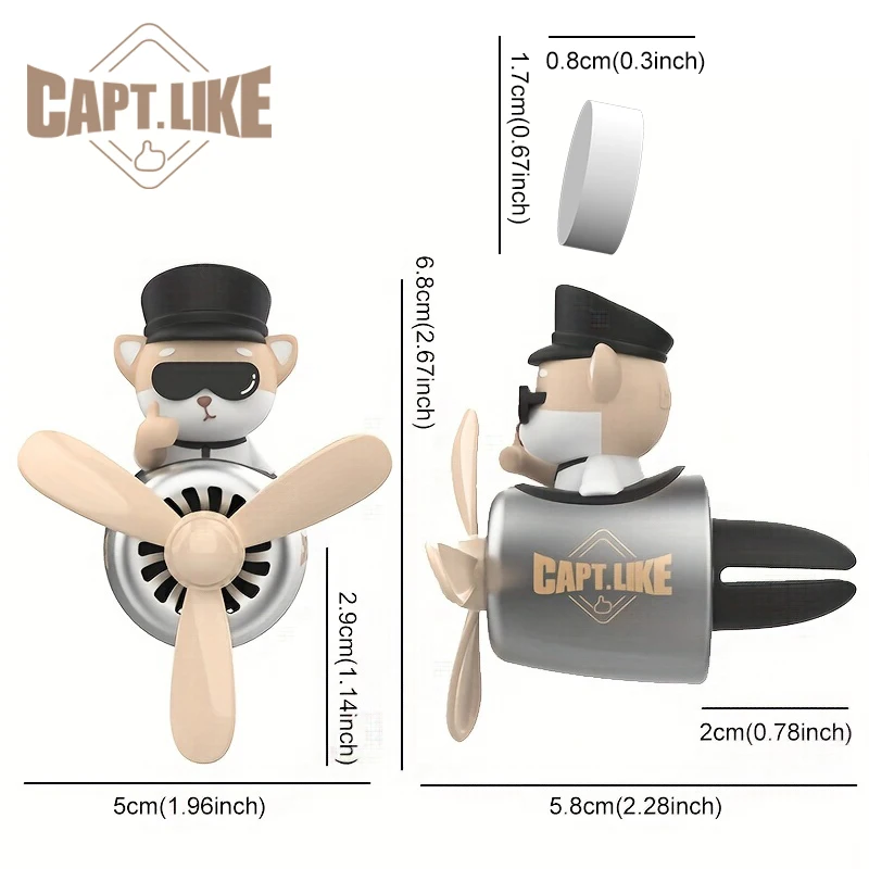 Rotating plane pilot dog car decorations accessories interior cartoon inside air fresheners bear ornaments dashboard outlet vent