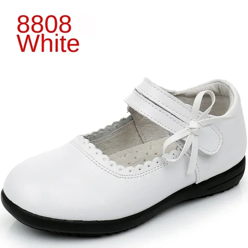 Children Student School Uniform Shoes Toddler Girl Genuine Black Leather Shoes Kids Princess Party Dress Shoes Flats Moccasins