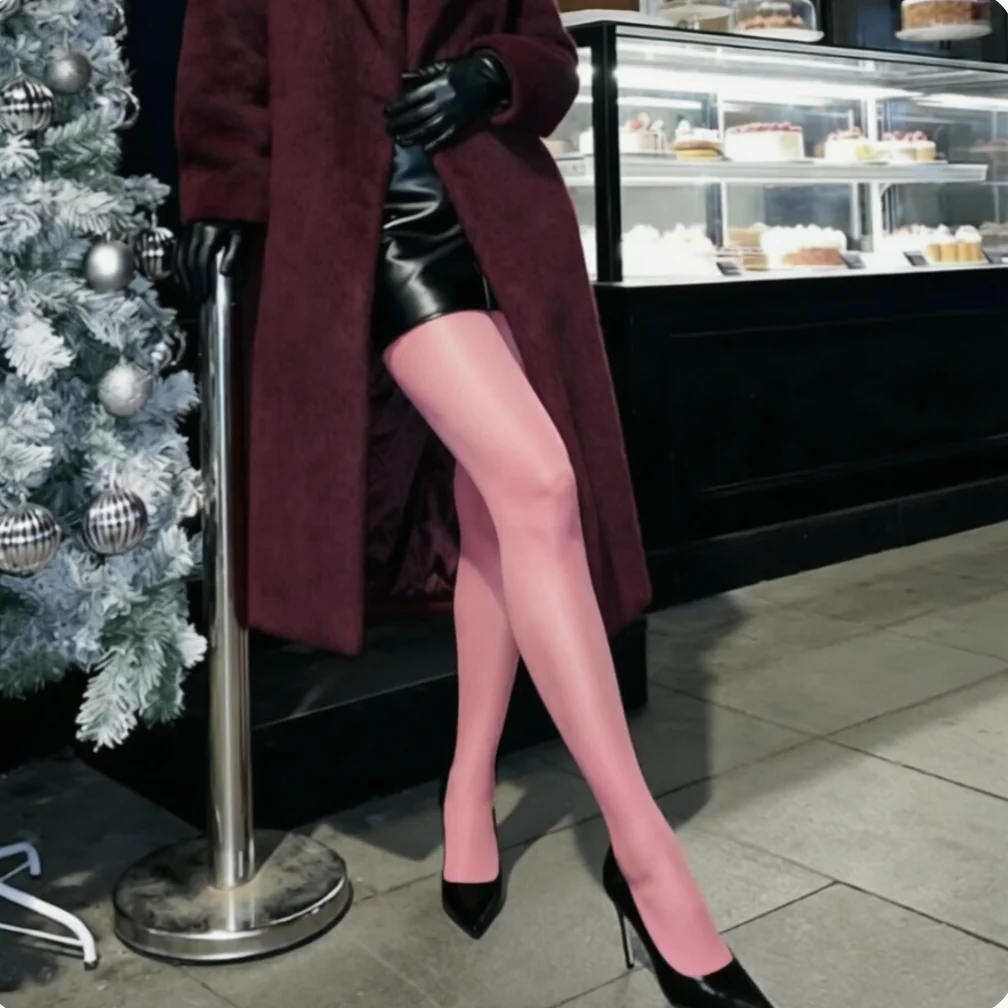 

Late Night Charming Pantyhose Transparent Ultra-thin Bodystockings Women's Lingerie Classy Date Sexy Sheer Wear Pink Wine Red