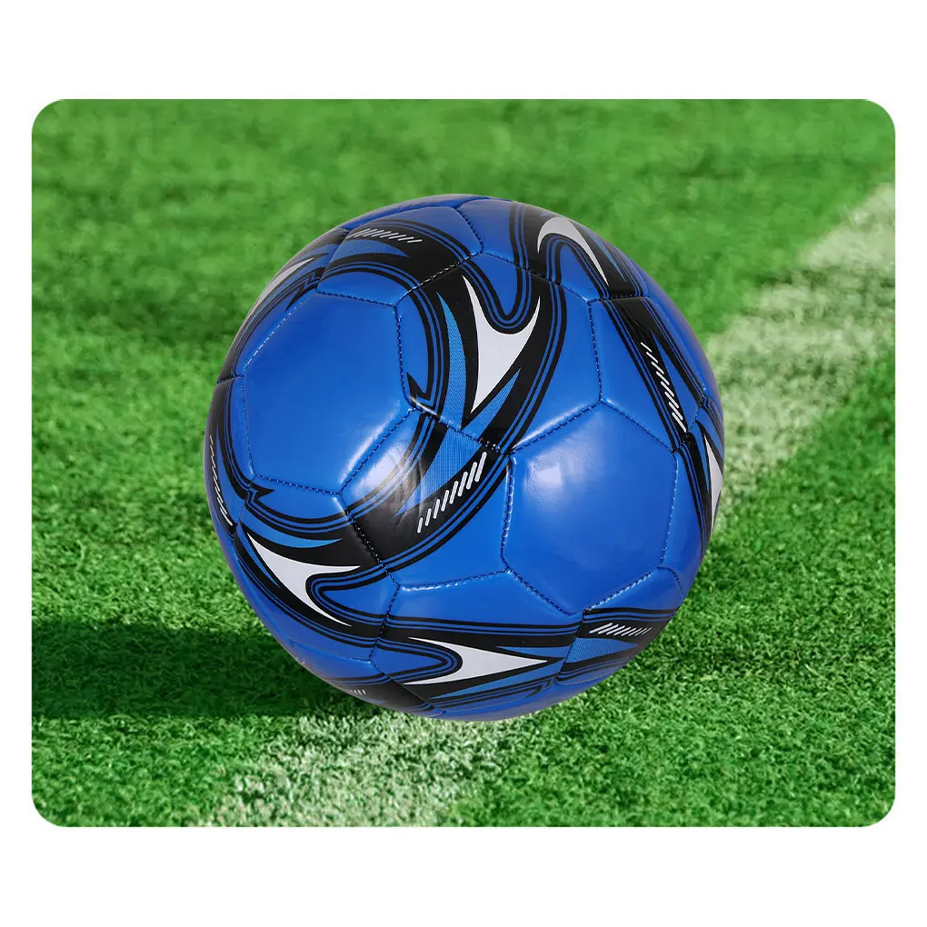방수 PU 기계 스티치 축구공 사이즈 5 야외 활동용 뛰어난 내구성 축구 블루 사이즈 5