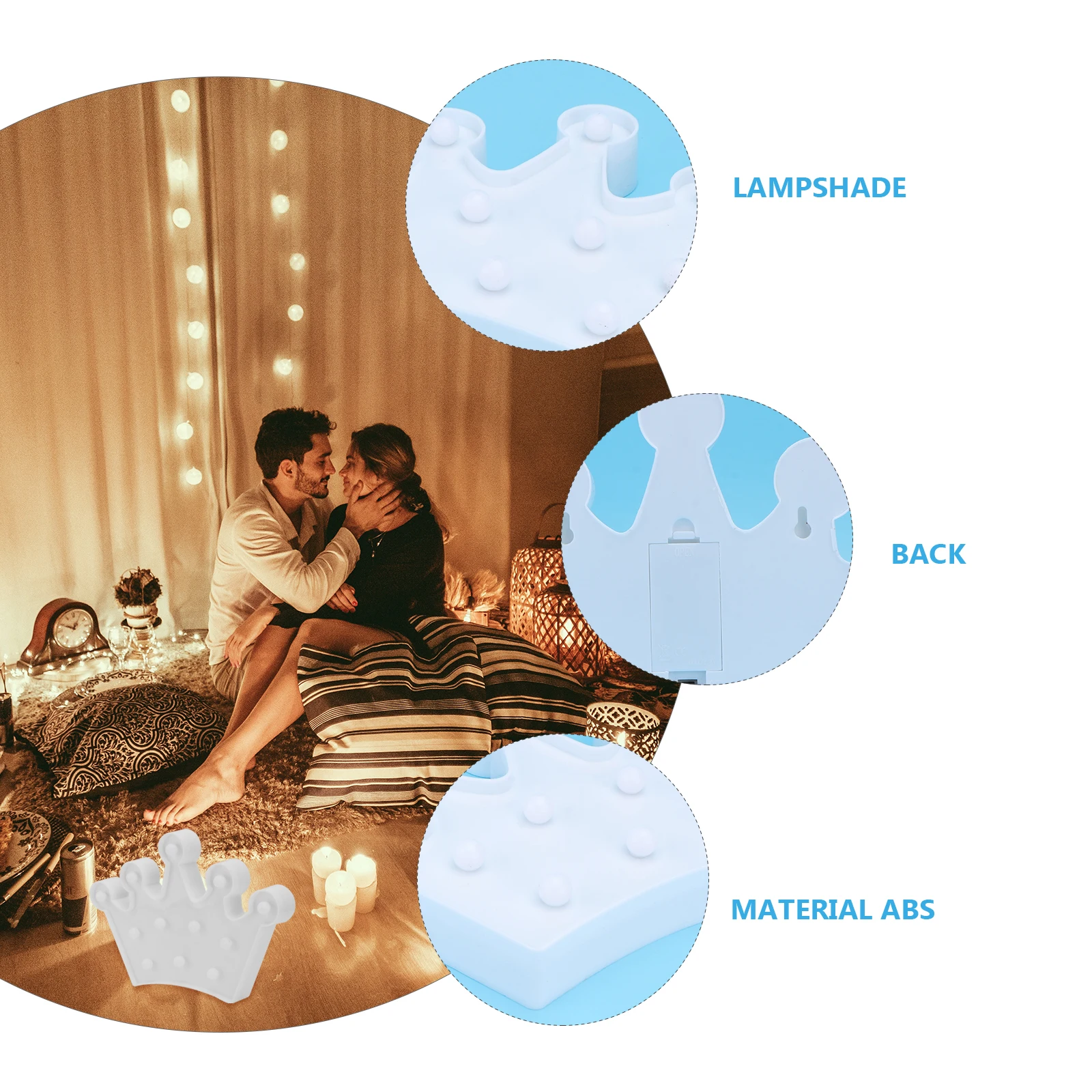 

Crown Shaped Led Night Light Rechargeable Creative Bedside Lamp Portable Soft Lighting For Bedroom Festival Party Birthday Gifts