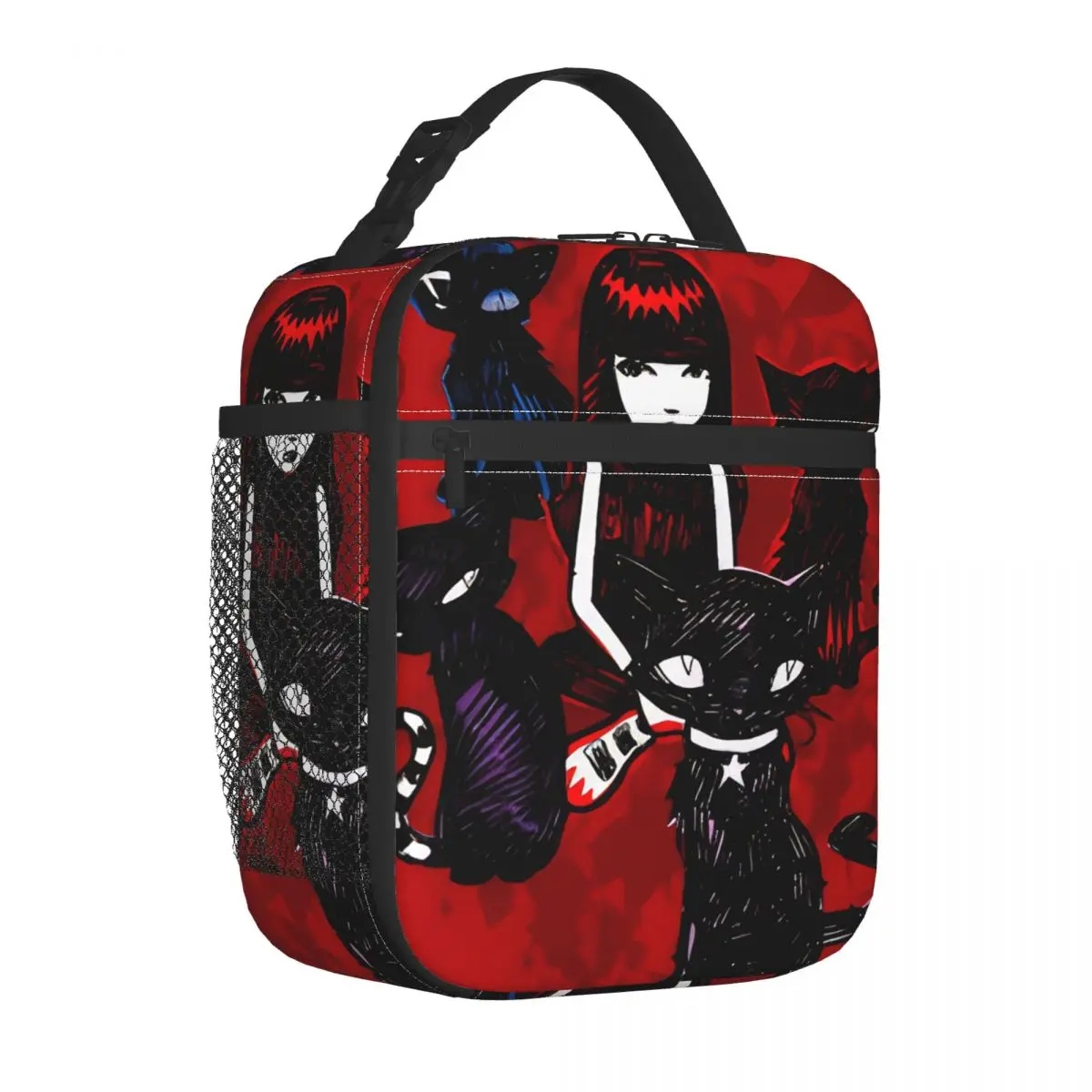 E-Emily  The Strange Cats Insulated Lunch Bags Thermal Bag  Lunch Container Portable Tote Lunch Box Girl Boy Office Outdoor