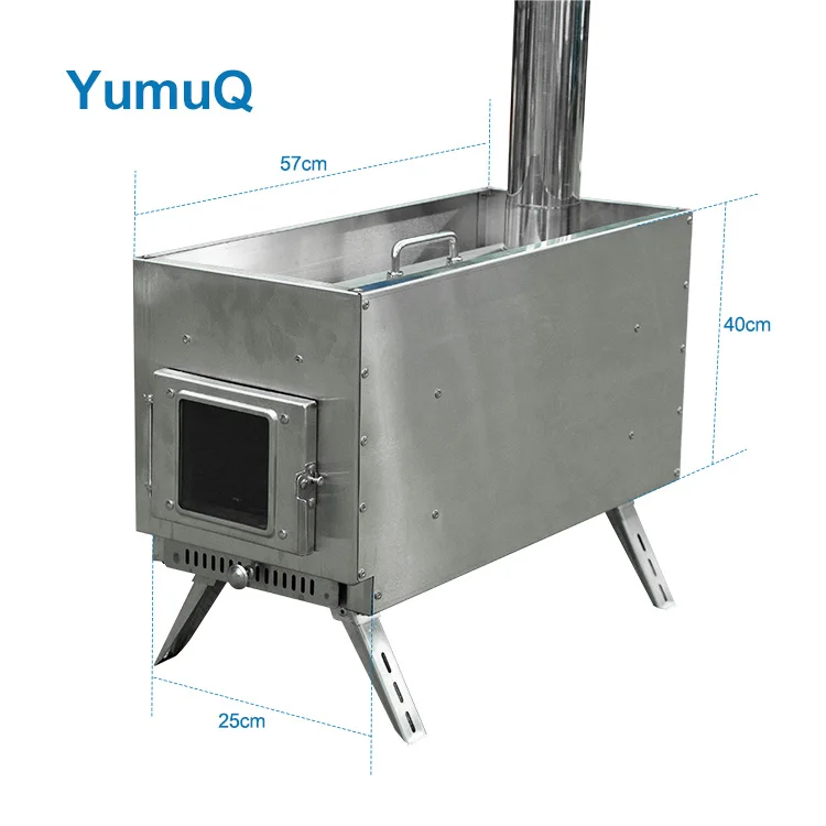 YumuQ Durable High Efficiency Sauna Firewood Barbecue Tent Stainless Steel Wood Burning Stove