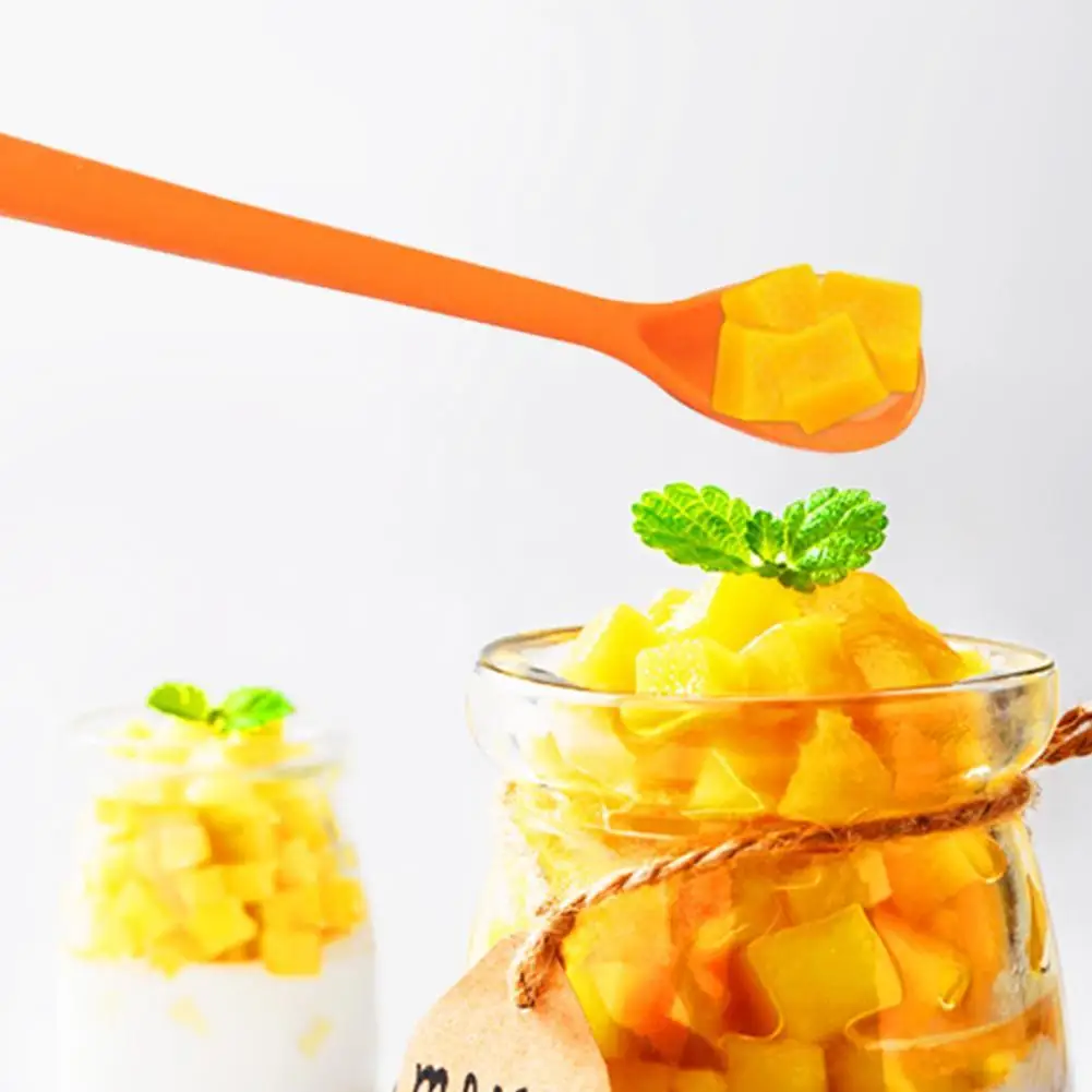 Candy Color Plastic Spoon With Long Handle Dessert Coffee Tableware Kitchen Spoons Stirring Tea Scoops Dinner Flatware Spoo J8E6