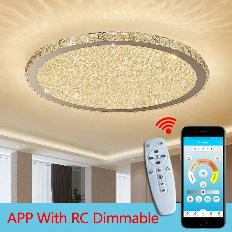 

Modern chandelier crystal family lighting LED lamp living room lattice round led Chandelier