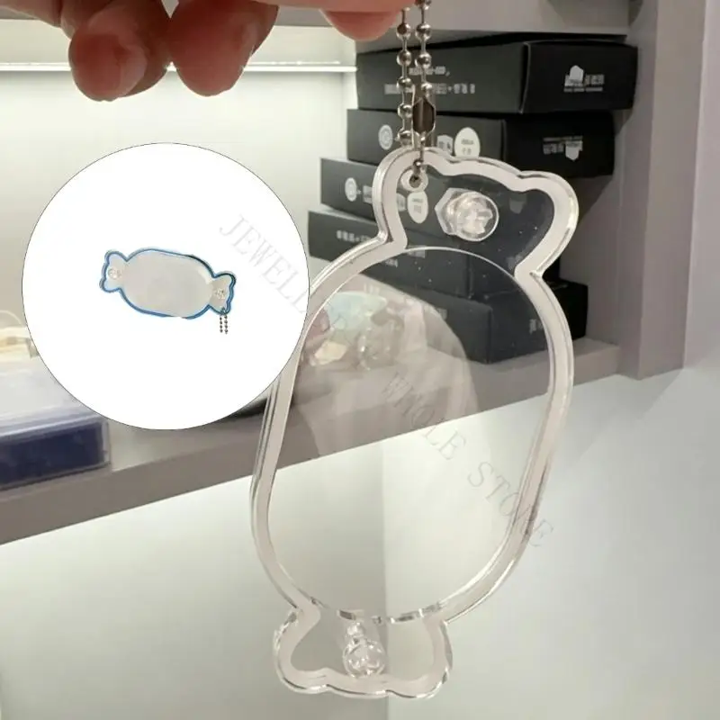R7UF Keychain Pendant Acrylic Candy Charm with Translucent Look and Ball Chain, Accent for Bags Keys and Everyday Styling