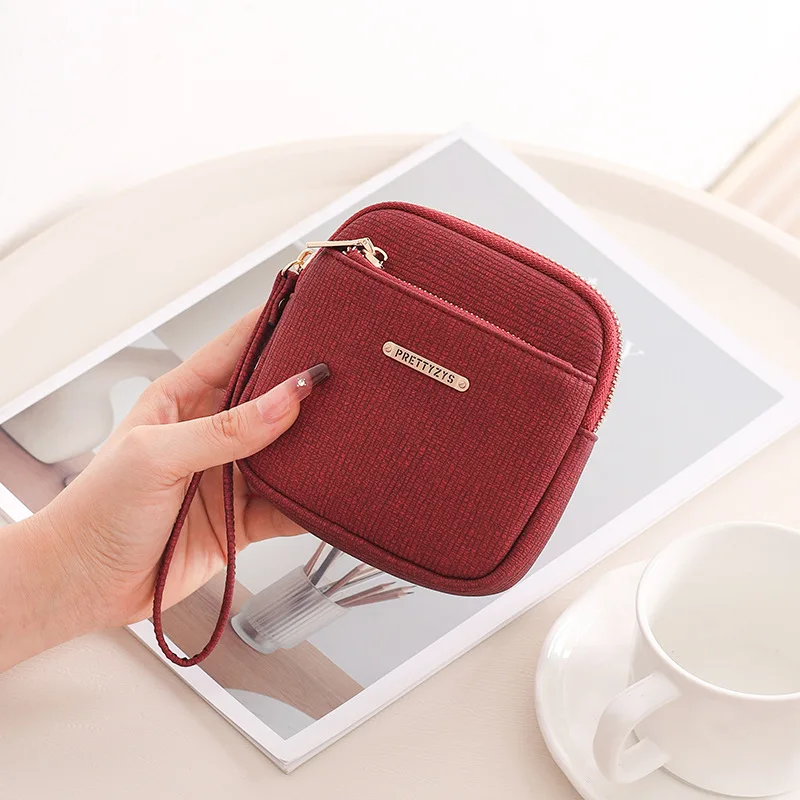 New Women's Short Wallet European and American Print Zipper Buckle Foldable Zipper Coin Purse Multi-Card Slot Phone Integrated C