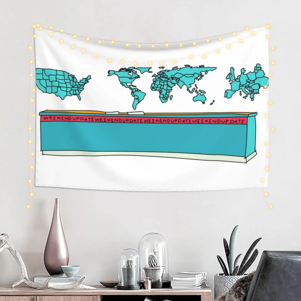 SNL Weekend Update Desk Tapestry Japanese Room Decor Decoration Wall Wall Deco Luxury Living Room Decoration Tapestry