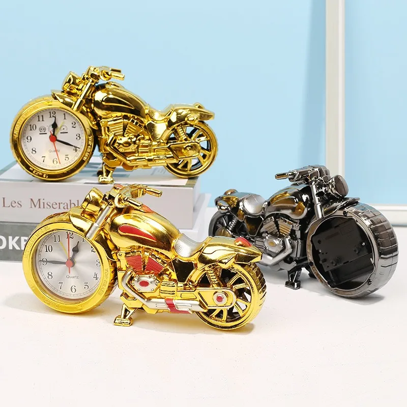 Vintage Alarm Clock Motorcycle Model Tabletop Desktop Bedside Home Decor for Office Bedroom Nightstand