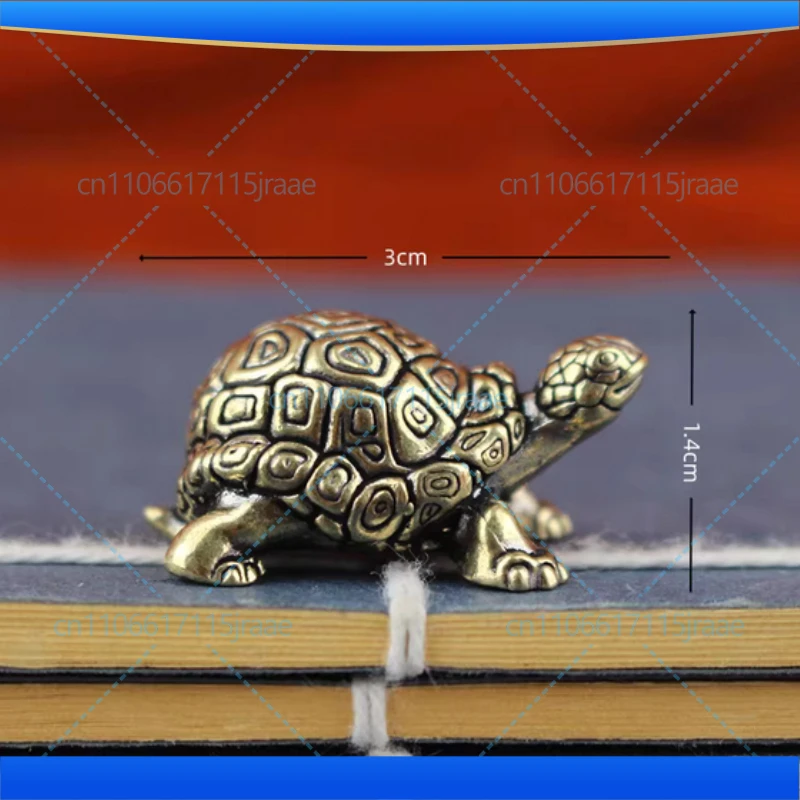 Brass Tortoise Figurine - Longevity Money Tortoise Ornament, Tea Pet, Home Office Desk Decor, Chinese Style Gift for Collectors
